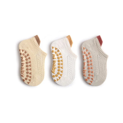 3 Pairs Babys Cotton Thin Mesh Socks Comfy Breathable Kids Boys Girls Non-slip Floor Socks